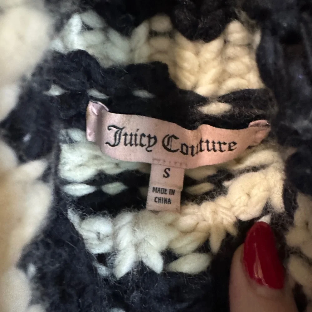 Vintage Juicy Couture Chunky 100% Wool Sweater 🤍🖤